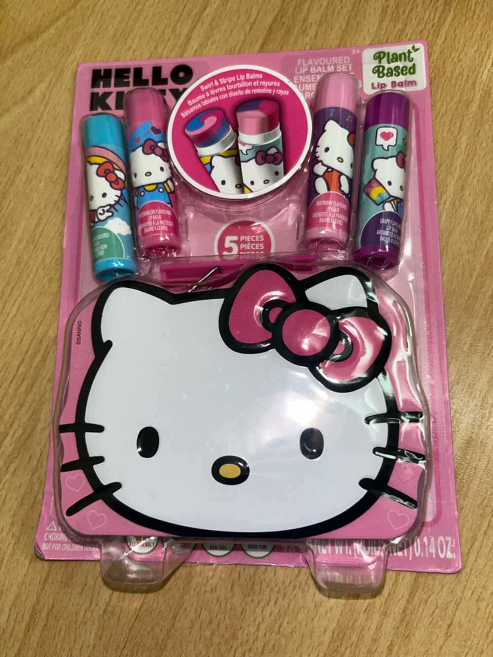 Hello kitty lip balm set with reusable tin